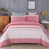 100% Cotton White Bed Sheet for Hotel and Dormitory Stripe and Simple thumbnail-4