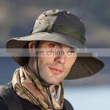 Wholesale Cheap Foldable Sun Custom Bucket Hat Summer Cotton Cap Fishing Boonie Brim Sun Safari Hat With Strings