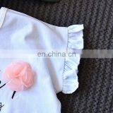 2019 New Designs Summer Children Clothes Sets Baby Girls Ruffle Sleeve Loose T-shirt With Flower Shorts 2pcs Suits thumbnail-6