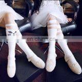 Девочьи колготки на колени из хлопка с кружево-пачворком. Колготки для детей с детским рисунком кота. Летние колготки, 10 цветов