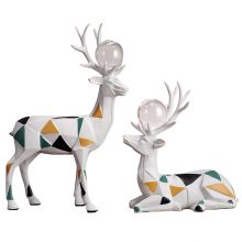 Modern Simple Style Geometry Resin Deer Sets In Colorful Triangle Table Decoration Creative Elephants With Crystal Balls  Craft Ornaments In Dining Room For Home Decor