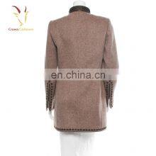Ladies Cashmere Wool Blend Long Coat Overcoat thumbnail-3