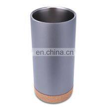 Slender Stainless Steel Coffee Tumbler Vacuum Insulated Tea Mug With Oak Bottom thumbnail-2