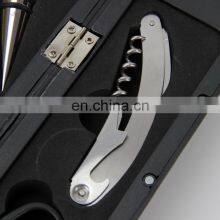Custom Logo Premium Wedding Gift Round Steel Wine Corkscrew Set Bottle Opener Kit thumbnail-3