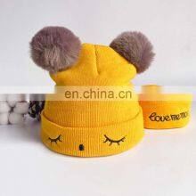Wholesale Knitted Baby Hat With Pompoms And Neck Warmer thumbnail-2