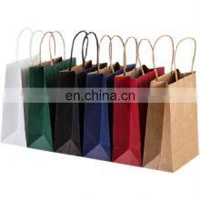 Ready to Ship - Recycle and Natural Brown Kraft Packaging Bag Take Away Shopping Paper Bag With Twisted Handle