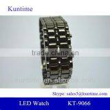 Lava Style Metal Suit Blue Lights Analog Led Digital Watch thumbnail-1