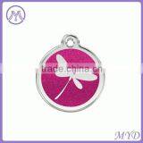 Round Shaped Red Shoe Stainless Steel Glitter Enamel Pet ID Tag thumbnail-2