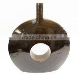 High Quality Best Selling Eco Friendly Spun Brown Lacquer Bamboo Halo Vase in Viet Nam thumbnail-1