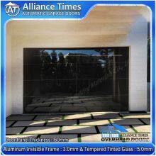 Australian Modern Aluminum Flush Glazed Tempered Glass Panels Sectional Automatic Electric Garage Doors thumbnail-3