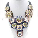 Hottest sale statement necklace big pattern collar necklace round bead necklace