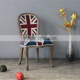 RCH-4073-1 Anqitue union jack chair/ottoman fabric chairs