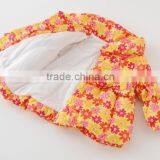 Japanese Wholesale Products High Quality Cute Infant Girl Winter Clothes Flower Pattern Shirring Jacket thumbnail-6
