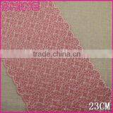 Factory Fashion Stock Cheap Pink 21.5cm Nylon Double Side Embroidery Woman Clothes Ace Fabric thumbnail-1