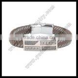 Stainless Steel Leather Bracelet Wholesale Leather Cuff Bracelet thumbnail-1