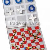 Aluminum TRIC-TRAC-TOE chess and snake chess