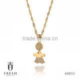 Fashion Gold Plated Necklace - 40053 , Wholesale Gold Plated Jewellery, Gold Plated Jewellery Manufacturer, CZ Cubic Zircon AAA thumbnail-1