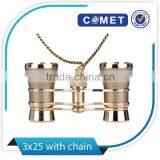 Best Selling 3x25 Opera Binoculars for Ladies,gold Opera Glasses,opera Binoculars With Chain Quality Choice