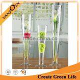 Wholesale Clear Beautiful Tall Vase Glass Conical thumbnail-2
