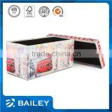 Home Furniture High Quality Gold Stool Wood Ottoman thumbnail-2