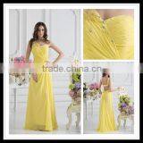 Real Sample Exquisite One Shoulder A-line Pleated Backless Beaded Floor Length Prom Dress xyy07-064