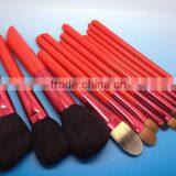 Red Handle Goat Hair/sable Hair Makeup Brushes 13pcs