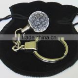 Crystal golf ball promotional key rings for sport souvenirs with keychain led light