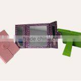 Metal and Leather Cheap Square Cosmetic Mirror