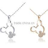 Cartoon Animal Designs Pendant 18k White/Yellow Gold Plated Austrian Crystal Rhinestone Alloy Chain Statement Necklace thumbnail-1