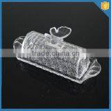 Decorative Butterfly Crystal Glass Butter Dish With Lid