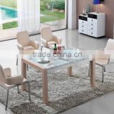 Foshan Furniture Simple Restaurant Marble Dining Table Metal Leg Dining Room Set