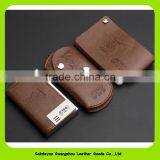 16015 Hot Selling Unisex Genuine Cowhide Leather Credit&ID Card Holder And Key Wallet Gift Set