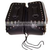 Silver Star Black Leather Studded Royal Star Saddlebags Bags thumbnail-4