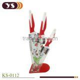 3pcs Non-stick Coating Patterned Knife Set With Knife Holder thumbnail-1