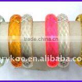 Fashion Plain Colored Transparent Resin Bangles (FCH-10674) thumbnail-1