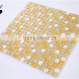 MB SMS03 Warm Home Decor Wall Tile Crackle Glass Mosaic Tile Wholesale Yellow Bathroom Tile