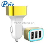 New Arrival Car Charger Three Ports Car Charger Car Charger with LED Indication