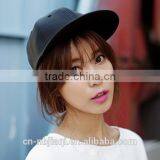 Plain Sports PU Hat Baseball Cap Black and White thumbnail-3