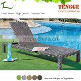 Simple Design Outdoor Foldable Backrest Black Rattan Sun Lounger thumbnail-1