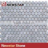 Bianco Carrera White Penny Round Marble Mosaic Tile thumbnail-3