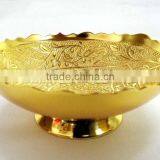 Beautiful Gift Item, Return Gift, Home and Garden Decoration Brass Gold Plated Bowl thumbnail-2