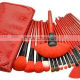 24 Red Makeup Brush Set Toiletry Crocodile Grain Colour Makeup Tools 24 Makeup Brush thumbnail-2