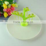 D;Stock Round White Porcelain Fruit Plate With Handle Cheap Dinner Plate , Home Plate With Tree Handle thumbnail-2