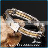 Men's Bracelet 3 Rows Wire Chain Bracelets Bangles Punk Rock Stainless Steel Cross Bracelet Men Christian Men Jewelry thumbnail-4