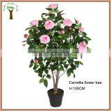 Pink Artificial Camellia Flowering Tree thumbnail-1
