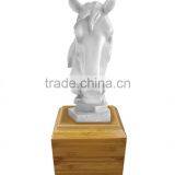 Resin Horse Head Urn Stand With Bamboo Base thumbnail-3