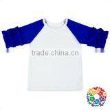 High Quality Baby Icing Ruffle Raglan 3/4 Sleeve Cotton t Shirt thumbnail-5