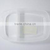 Microwave Safe Plastic 2 Compartments Lunch Box With Fork and Knife on Lid thumbnail-2