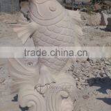 Cheap Natural Stone White Marble Chinese Fish Sculpture thumbnail-4