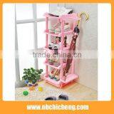 New Design Plastic Fashion Shoe Rack With Umbrella Rack thumbnail-2